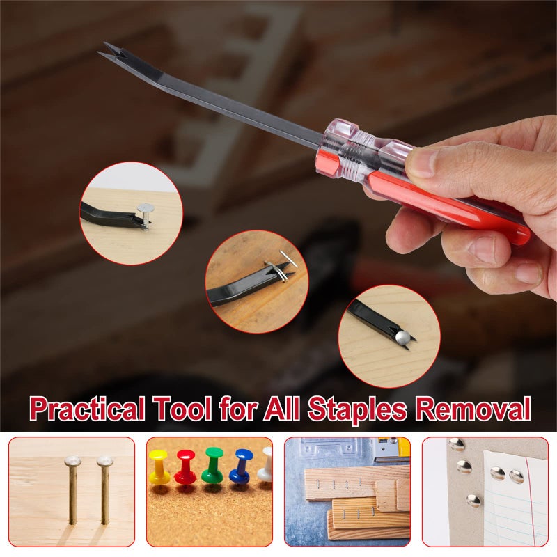 POCORO Staple Remover  Staple Puller  Upholstery Tools Staple Lifter  Double Prongs Design  Tack Puller Nail Puller for Removing Various Staples for Furniture  Floor  Wooden Case  Carton  Photo Frame  Carpet - Image 5